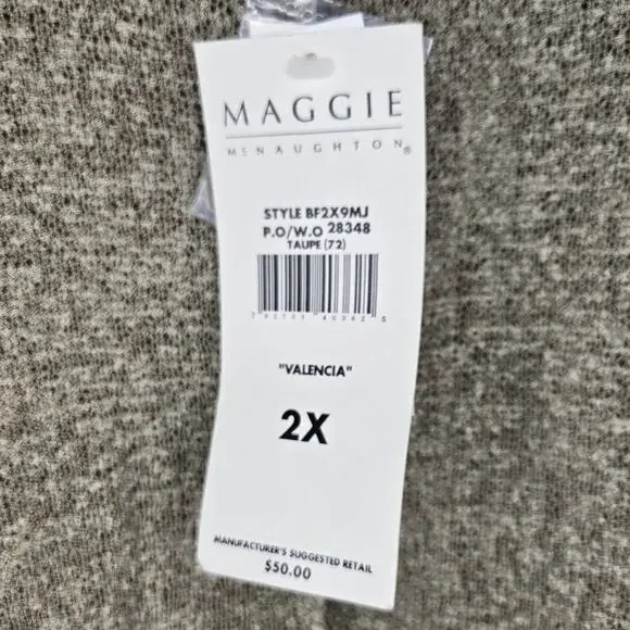 NWT Maggie McNaughton 2X Gold Button Front Top/Blouse [0028]